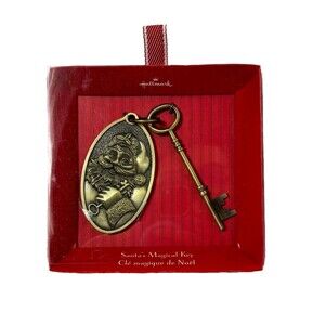 Hallmark Santa's Magical Key Brass Santa Claus Christmas Ornament Decor Open Box